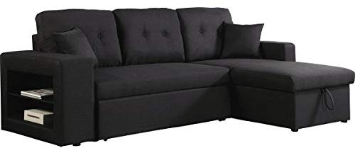 habitat et jardin Ecksofa reversibel mit Schlaffunktion Axel - 3-Sitzer - Schwarz
