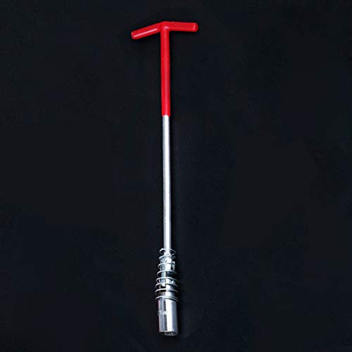 Zündkerzenschlüssel BE-TOOL 16 mm Zündkerzenentfernungswerkzeug T-Griff Universalgelenk für Befestigung und Abbau lang