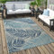 Paco Home Outdoor Teppich Für Terrasse Und Balkon Pastell Palmen Design, Grösse:120x160 cm, Farbe:Blau