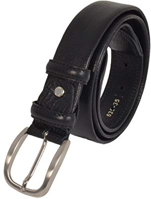 Conte Massimo Ceinture porte-monnaie de voyage en cuir véritable, avec poche tactique interne zippée Noir 125 (tg 54-56)