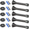Spring Door Stop 5 Pack Stainless Steel Door Stoppers Door Stop Wall Mounted Doorstops with Screws, Expansion Tube, Base Plate (Black)
