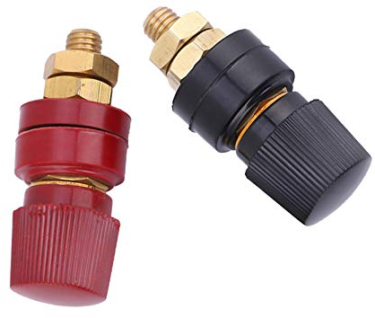 2 Pcs Battery Terminal, 555 Brass Terminal Binding Post M8 Stud Remote Battery Binding Post Power Junction Post Connector Terminal Kit, M8 Copper Screw Voltage Regulator Terminal Block Power Terminal