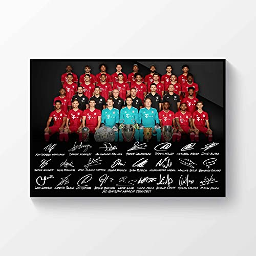 FC Bayern München 2020-2021 Champions signiertes Poster A4