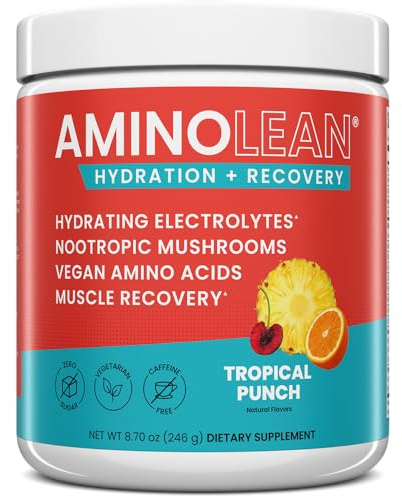 AminoLean Recovery Electrolytes Powder with Vegan BCAA + EAA Amino Acids