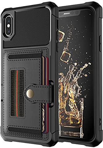 Lederhülle Kompatibel mit iPhone XR Hülle Handyhülle Silikon Premium Leder Case Brieftasche Kartenfach Standfunktion Handytasche Klapphülle Schutzhülle für iPhone XR Cover (E,iphone XR)