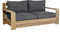 OUTLIV. Castello Loungesofa Teak/Olefin, gemütliches Zwei-Sitzer Sofa in dunkelgrau, der Blickfang in Ihrem Garten