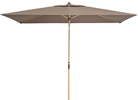 Doppler Kurbelschirm 'Alu-Wood Ultra', Greige, ca. 300 x 200 cm