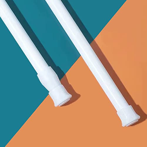 FUNWS-2 Pezzi Asta per Tenda con Molla a Tensione, Bastone da Tenda Regolabile in Lunghezza, Asta telescopica doccia,Facile da Usare,Bianco80-150CM