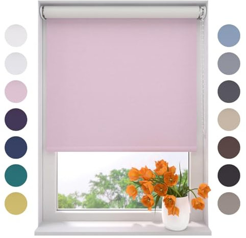 Radeco® Verdunkelungsrollo 100 x 190 cm rosa, Größen von 40 bis 240 Breite, ohne Bohren möglich, Rollo wandmontage, Rollo 100 cm breit, Fenster rollos für innen, rollos für Fenster
