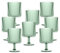 Mesa Sage Green Plastic/Acrylic 15oz Ribbed Drinking Goblet Set - for Camping & Picnics (8)
