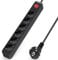 Aigostar Regleta Enchufes, Alargador Enchufe de 6 Enchufes con Interruptor, Cable de 3 Metros, Negro