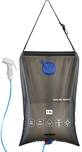 Karlak Wassersack Faltbarer Wasserbehälter 15L Tragbarer Camping-Duschtasche Wassersack für den Außenbereich