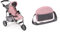 Bayer Chic 2000-61215 - Puppenbuggy Lola, Jogging-Buggy, Puppenjogger, Puppenwagen, Melange grau-rosa, 50 cm, 70 x 33 x 62 cm & 853 15 Wickeltasche für Puppen, Melange grau-rosa