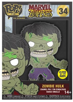 Loungefly Large Enamel Pin: Marvel Zombies - Zombie Hulk | Official Superheroes Merch - Collectable Vinyl Figurine for Shelf Display - Birthday Gift Idea for Fans and Collectors