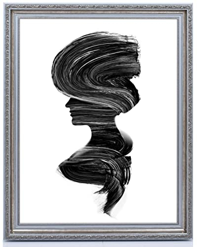 Monframe Barockrahmen Paris - 50x70 cm Silber - Bilderrahmen Antik mit Acrylglas