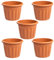 JMS we create smile (Set of 5) 40cm Large Terracotta Plastic Round Planters Indoor/Outdoor Plant Pot Lightweight & Weather Resistant Garden Planters Plant Herb Flower Pot Nursery Pot For Home