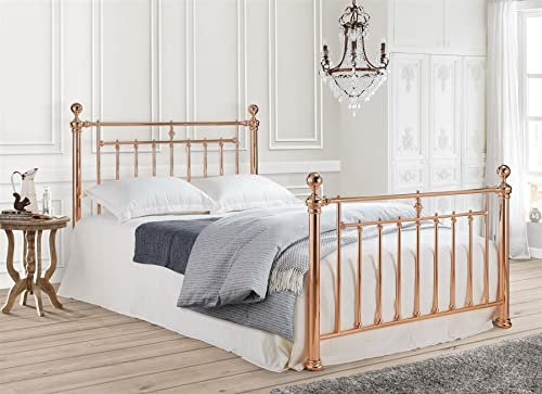 Save On Goods UK Antique Victorian style,polished Rose Gold finish traditional metal bed frame bedstead. (4ft6 Double)