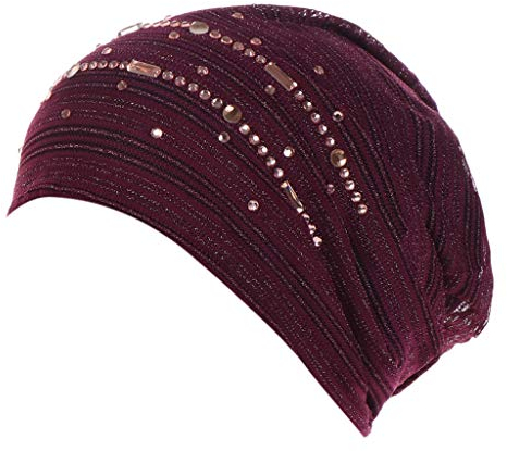 Beani Frauen Chemo Mützen Spitzen Frau Hut Kopftuch Super Weich Slouchy Turban Kopfbedeckungen Kop Wraps für Haarausfall, Kreb, Chemo Wein