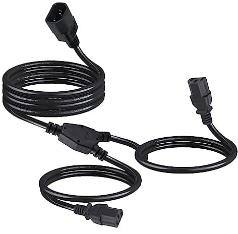IEC320 Y Splitter extension Cable, 2.5M Single C14 to Dual C13 long Power Y Type double Kettle Lead Splitter UPS PDU Power Extension Adapter Cable Cord for Computer, TV, PC, Monitor…