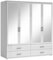 Stella Trading Ivar miroirs et tiroirs-Armoire Polyvalente battantes à 4 Portes, en Blanc, Bois d'ingénierie, 4 Spiegeltüren