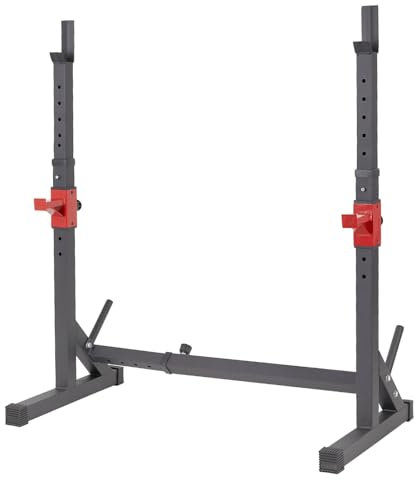 ALLINLIFE Soporte Barra Pesas,Rack Musculación Soporte Sentadillas,Estante de Sentadillas Ajustables en 12 Alturas,Fabricado en Acero Soporte Barra Pesas,Soporte de Levantamiento Gimnasio Max 200 KG