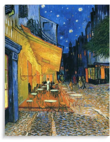 Peinture Par Numero Sur Toile Adulte Paysage Avec Cadre - Cafe Terrace On The Place Du Forum-Van Gogh 40X50Cm Peindre Par Numéro Célèbres Tableaux Avec 3 Brosses,Acrylique,A3