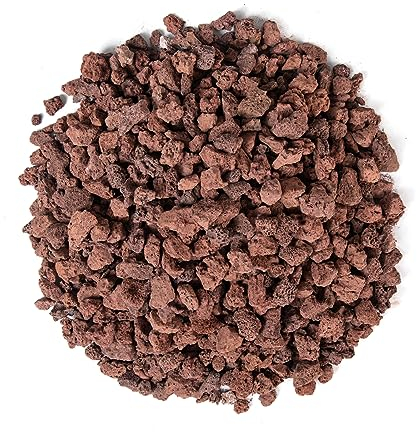 Lechloris Natürlicher Lavastein für Feuerstelle – rote vulkanische Lavasteine für Kamine, Gasgrills, Gartenlandschaftsgestaltung, Pflanzen und Aquarien, 1,27 cm bis 2,5 cm