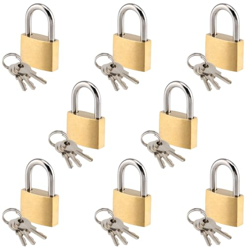 YIXNSW 8 Stück Mini Vorhängeschloss, Kofferschloss, mit Schlüssel Kleines Schloss, Kofferschloss Klein mit Schlüssel, Gepäckschloss für Koffer, Reisetaschen und Schließfächer