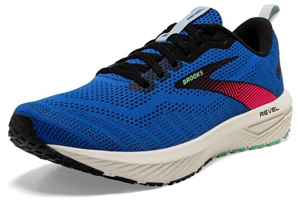 BROOKS Herren Revel 6 Sneaker, Victoria Blue/Black/Spring Bud, 45.5 EU