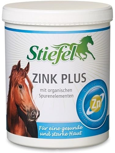 RL24 Stiefel - Zink Plus Pulver | Zink für Pferde | Power-Mischung für Haut, Fell, Huf & Immunsystem | mit Zink, Selen, Eisen, Kupfer & Mangan | Perfekter Fellwechselhelfer | 1 x 900 g Dose