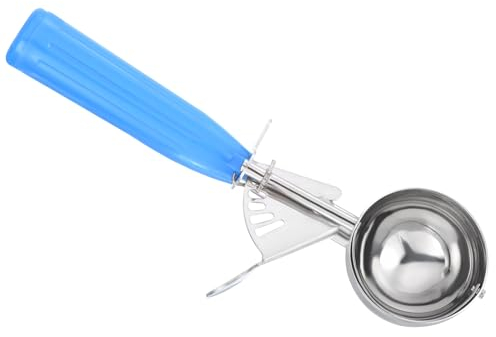 PATIKIL 2 Ounce Ice Cream Scoop with Trigger, Stainless Steel Portion Cookie Scoop with Thumb Trigger for Cookie Dough Cupcake Batter Baking, Blue