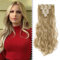 Elailite Clip in Extensions, Aschblond - Haarverlängerung Haarteil Gewellt günstig, 8 Tressen Hair Extensions Clip, 60cm 140g für Voller Kopf