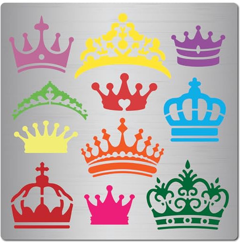 GORGECRAFT Kronen-Schablone Aus Metall König-Königinnen-Kronen-Schablonen Wiederverwendbare Zeichenvorlage Aus Edelstahl Zum Malen Auf Holz Brennen Wand Leinwand Stoff Scrapbooking Gravur