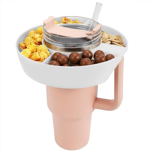 Lycasia Snack Tray for Stanley Cup, Snack Bowl Compatible with Stanley Cup 40oz,Reusable Snack Cup with 4 Compartments, Snacks for Stanley Cup Accessories Candy Nuts
