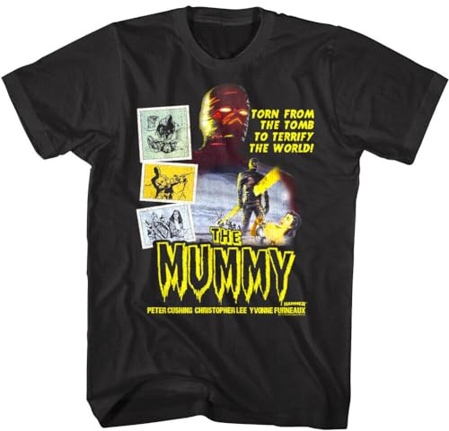 Mummy Torn from The Tomb Men's T Shirt Princess Tomb Tee Hammer Horror Movie Black 3XL