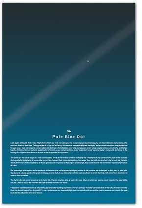 5M BOX Voyager 1 Pale Blue Dot-Poster, Hochglanz-Druck, Erde aus dem Weltraum, Wissenschaft, Klassenzimmer-Dekor, Blau, Rahmen nicht im Lieferumfang enthalten, universeller Planeten-Fotodruck (Stil