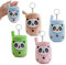 LETTERASHQP 4 Stück Panda Bubble Tea Kuscheltier Panda Schlüsselanhänger Panda Bubble Tea Plüschtier Panda Kleine Bubble Tea Kuscheltier für Kinders Geburtstag Panda Gastgeschenke Panda Kuscheltier