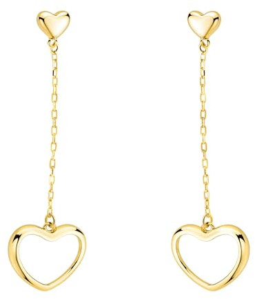 SOFIA MILANI - Damen Ohrringe 925 Silber - vergoldet/golden - Herz Ohrhänger - E2584