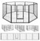 COSTWAY Parc pour Chien Intérieur Extérieur, 8 Panneaux, Enclos Chien Portable Pliable avec Porte, 8 Piquets de Sol, Rotation à 360°, Barrière de Sécurité en Métal pour Chiot, Lapin, Cha (79 × 80 cm)