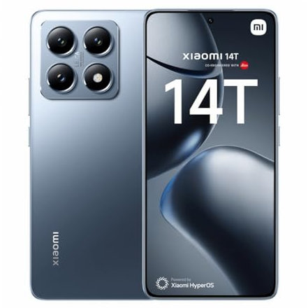Xiaomi 14T – Smartphone de 12+256GB, Lentes Leica Summilux, MediaTek Dimensity 8300 Ultra, Pantalla AMOLED de 6,67'' 144Hz, HyperCharge 67W, Azul Titanio (Versión ES)