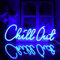 UExnkj-Y Chill Out Leuchtreklame Buchstaben Neonlichter Blau LED Schild Chill Neon Sign Dimmbare Neonschilder für Schlafzimmer Bar Spielzimmer Cafe Lounge