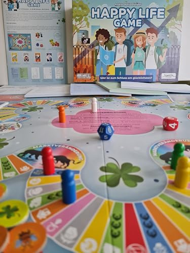 Happy Life Game - Brettspiel für Jugendliche und Erwachsene: Finanzkompetenz, Langfristiges Sparen, Altersvorsorge, Haushaltsplanung (1-6 Spieler, Ab 15 Jahren)