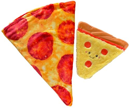 Buddy & Barney Wrap A Roni Pizza-Decke und Kissen, Kinderzubehör, originelles Geschenk, Unisex-Kinderspielzeug