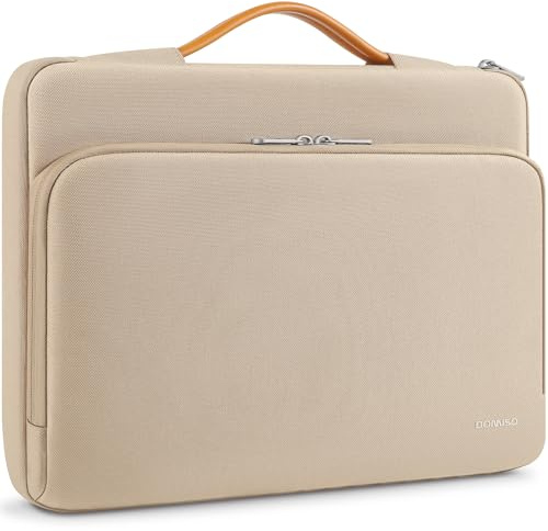 DOMISO 14 Pouces Housse pour Ordinateur Portable 14 Pouces Housse pour Ordinateur 14 Pouces MacBook Pro Sacoche pour Ordinateur 14 Pouces Compatible avec MacBook Pro 14 Pouces M4 M3 M2 M1 Pro,Beige
