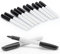 JEFURE Schwarze Whiteboard Marker 12 Stück, Whiteboard Stifte mit Feiner Spitze, Folienstift Abwischbar für Whiteboards, Notizbücher und Glas