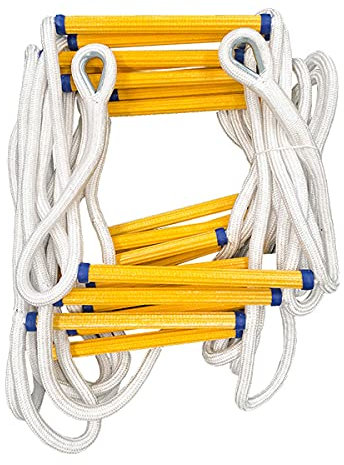 SaryEdge Adult Rope Ladder Emergency Fire Escape Ladder Tear resistance 2/3/4 storey for Windows and Balcony Weight Capacity Up to 420KG With Hooks(30m