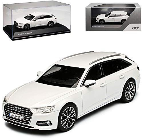 alles-meine.de GmbH A*u*d*i A6 C8 Avant Kombi Gletscher Weiss Modell Ab 2018 1/43 Kyosho i-Scale Modell Auto mit individiuellem Wunschkennzeichen