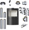 KRATKI Kaminofen aus Stahl 10kW KOZA AB S 2 fi150 Stahlofen, Schwedenofen Set BImSchV Stufe 2, Eco-design