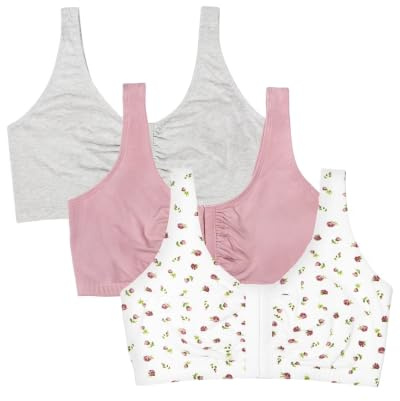 Fruit of the Loom Women's Multi-Pack Front Close Sports Bra Full Coverage Bra (Pack of 2)