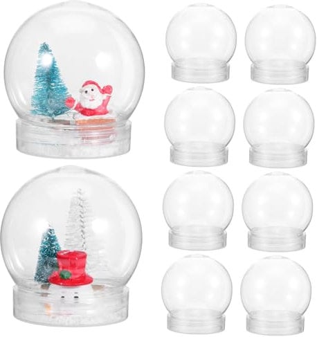 SEWOART 10stücke Transparente Kunststoff-DIY-schneekugeln Mit Schraubverschluss Leichte Wiederverwendbare Wasserbälle Zum Basteln Für Kreative Dekorationen